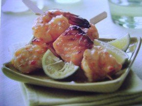 Spaanse vis-spiesjes met chili-limoenglazuur 
